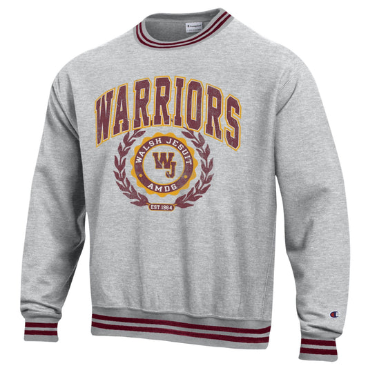 Warriors Reverse Weave Champion Crew with Maroon trim