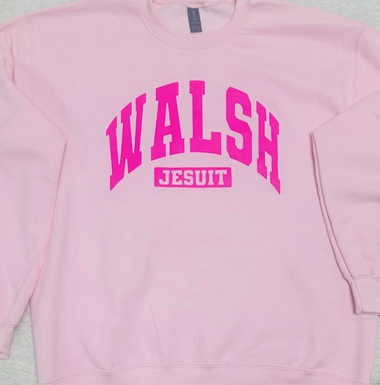 Pink Walsh Jesuit Crewneck