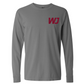 Walsh Jesuit Gradient Logo Comfort Colors Long Sleeve T-Shirt Grey