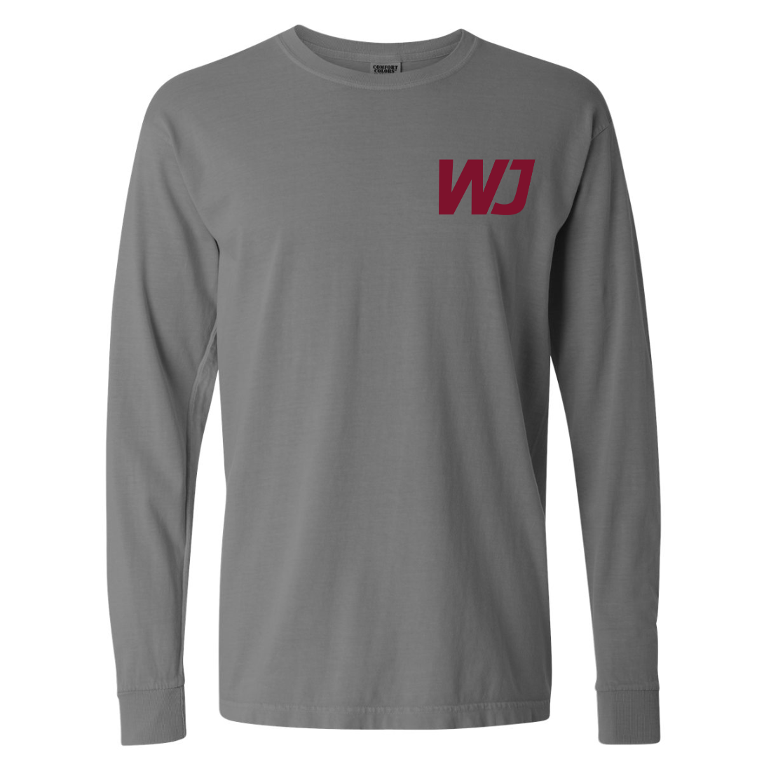 Walsh Jesuit Gradient Logo Comfort Colors Long Sleeve T-Shirt Grey
