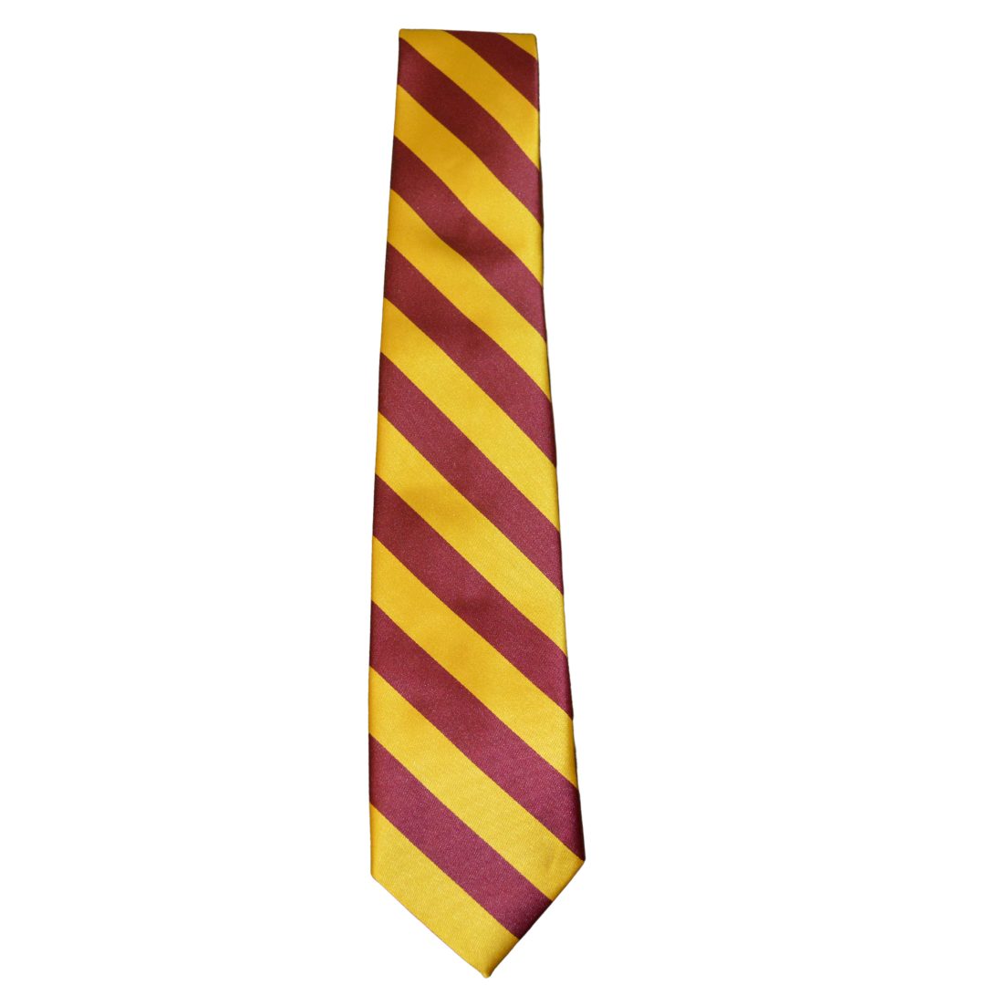 Maroon and Gold Striped Tie