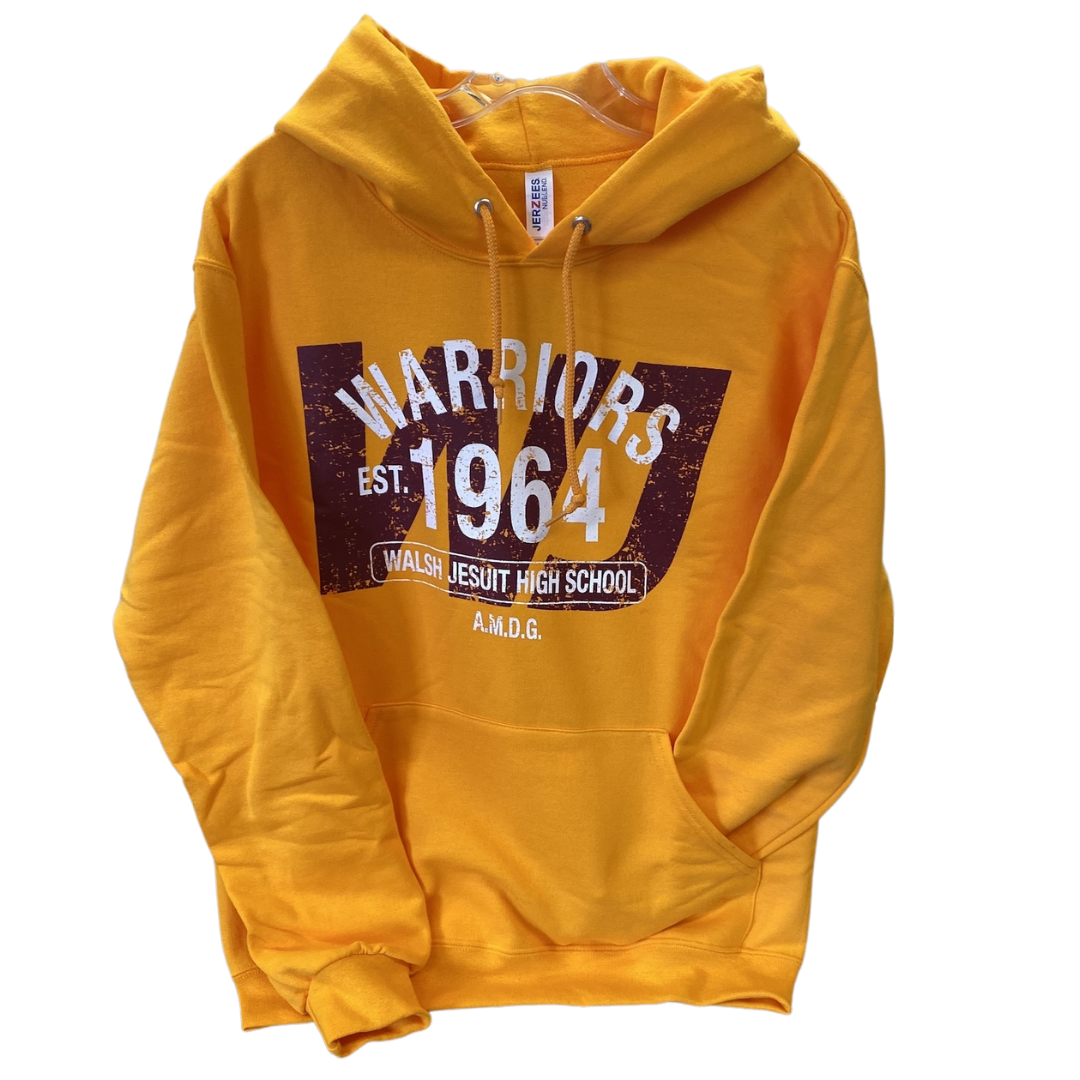 WJ Warriors 1964 Gold Jerzees 50/50 Hooded Fleece Sweatshirt
