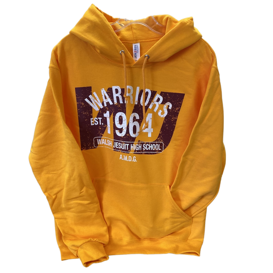 WJ Warriors 1964 Gold Jerzees 50/50 Hooded Fleece Sweatshirt