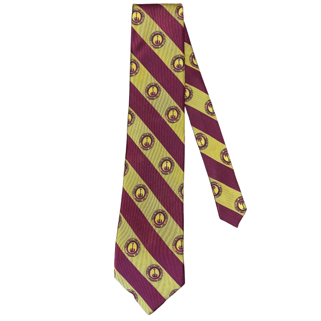 Walsh Jesuit Maroon and Gold Striped Tie